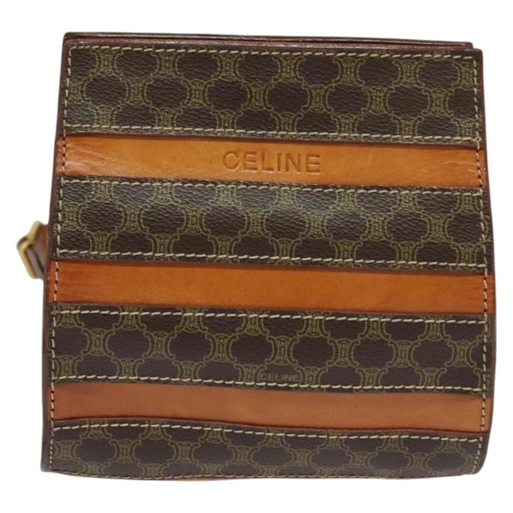 CELINE Macadam Canvas Backpack PVC Leather Brown Gold Auth 131672 - Picture 13 of 16